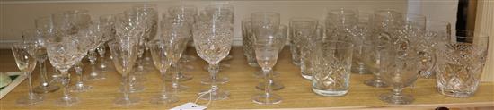 A collection of Stuart art glass wine and drinking glasses